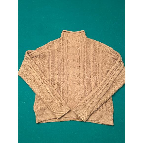NWT Tan J Crew Cable Knit Sweater Woman's Sz S - Picture 5 of 5